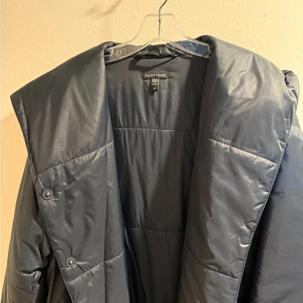 Eileen Fisher Charcoal Puffer Jacket - Picture 5 of 6